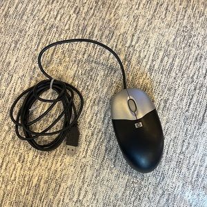 HP Black and Silver USB Mouse